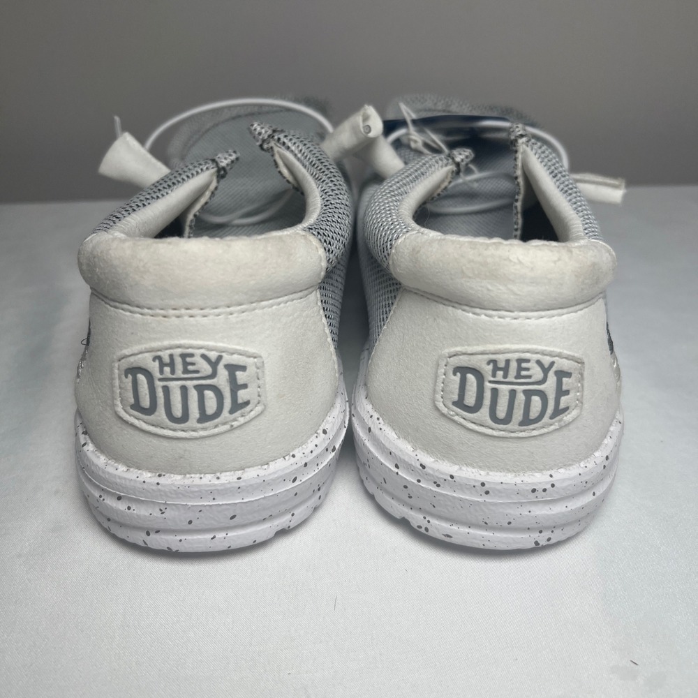 Hey Dude Wally Sox Wide Men 10E Stone White Mesh Slip On Casual Loafers NEW - Picture 3 of 6